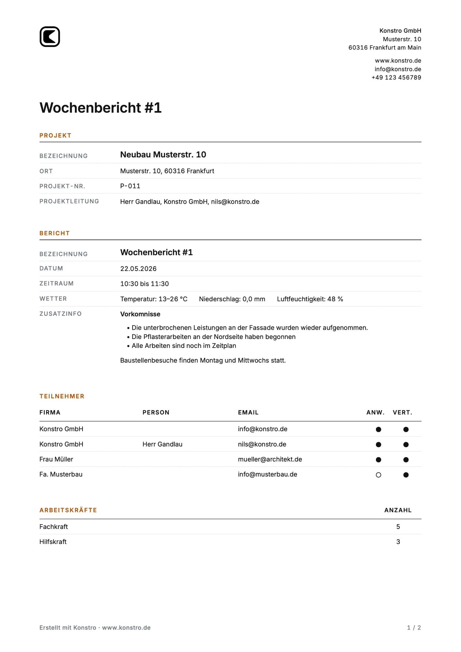 Beispielbericht Seite 1