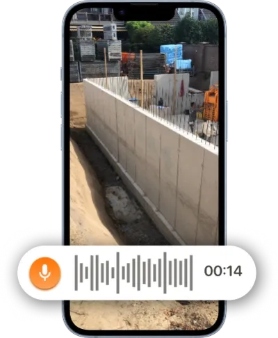 Fotos und Notizen auf der Baustelle machen